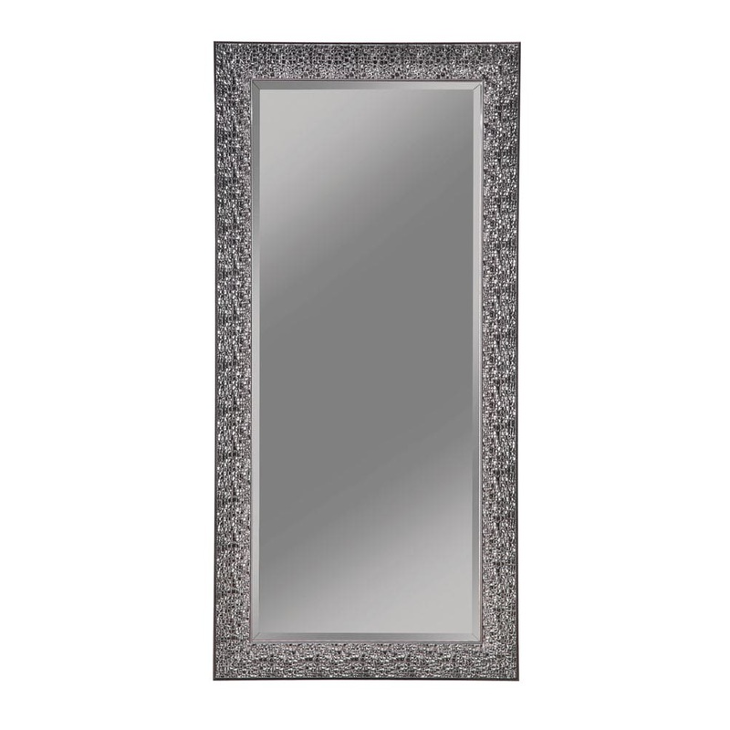 Rollins 32 x 66 Inch Rectangular Floor Mirror Black
