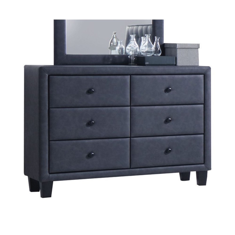 Saveria – Dresser – 2-Tone Gray PU