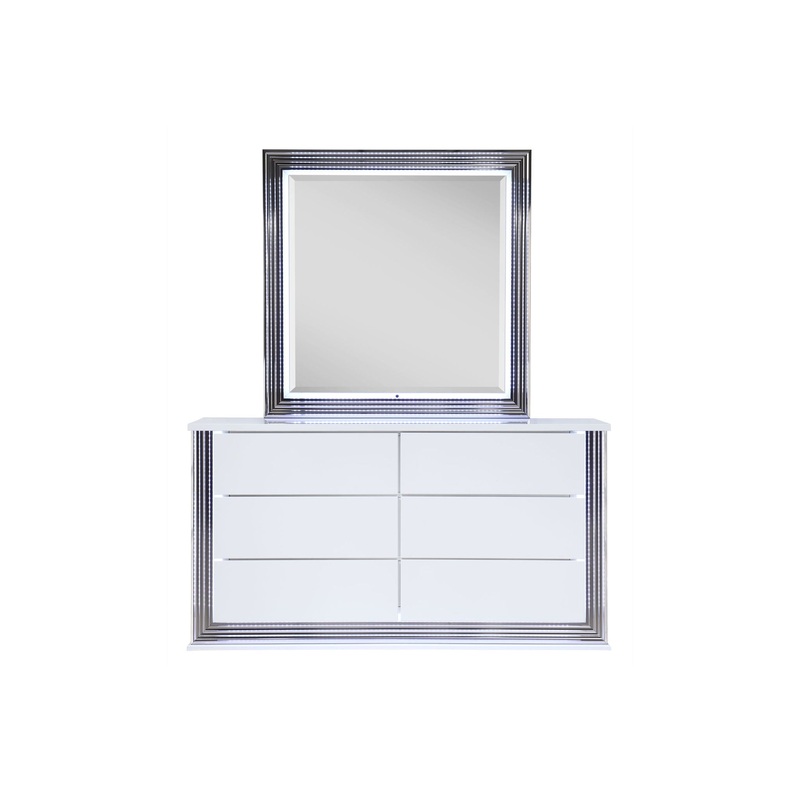Ylime – Dresser With LED – Smooth White